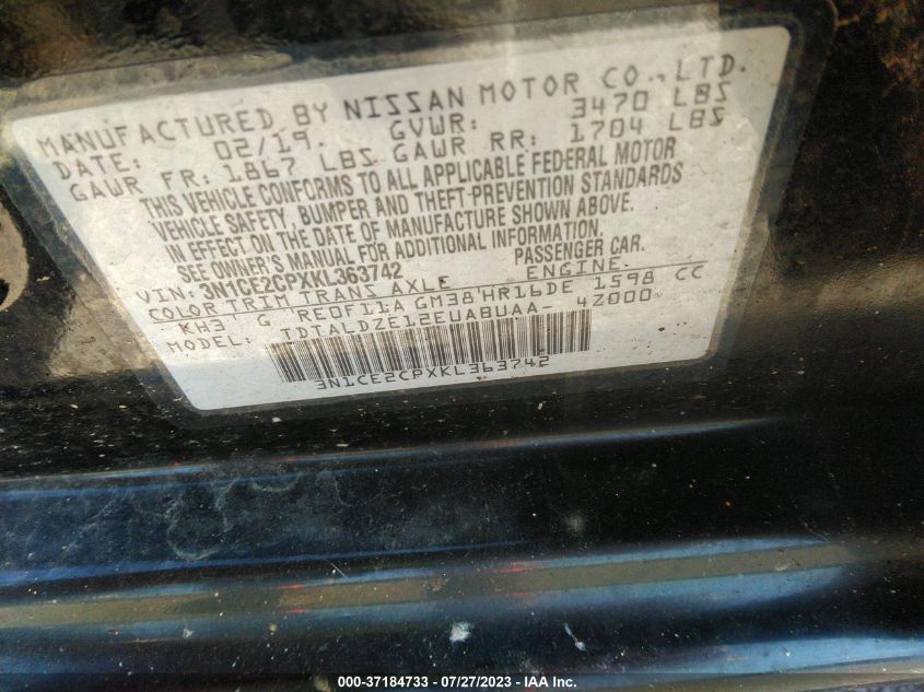 2019 NISSAN VERSA NOTE SV - 3N1CE2CPXKL363742