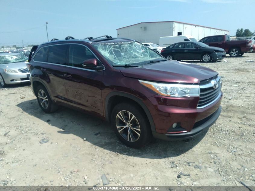 2016 TOYOTA HIGHLANDER XLE - 5TDKKRFH5GS133185