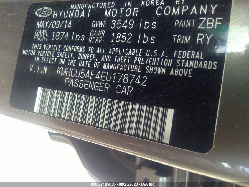 2014 HYUNDAI ACCENT SE - KMHCU5AE4EU178742
