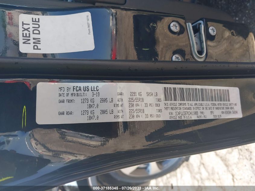 2019 JEEP CHEROKEE LIMITED - 1C4PJLDB7KD411089