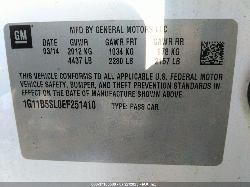 2014 CHEVROLET MALIBU LS - 1G11B5SL0EF251410