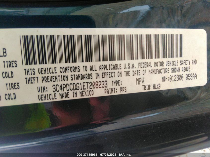 2014 DODGE JOURNEY LIMITED - 3C4PDCDG1ET208233