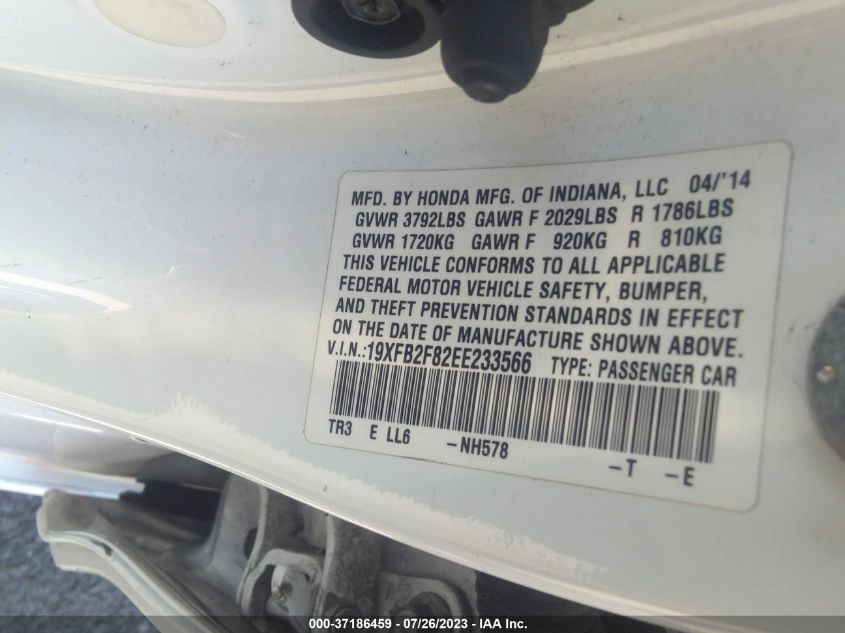 2014 HONDA CIVIC SEDAN EX - 19XFB2F82EE233566