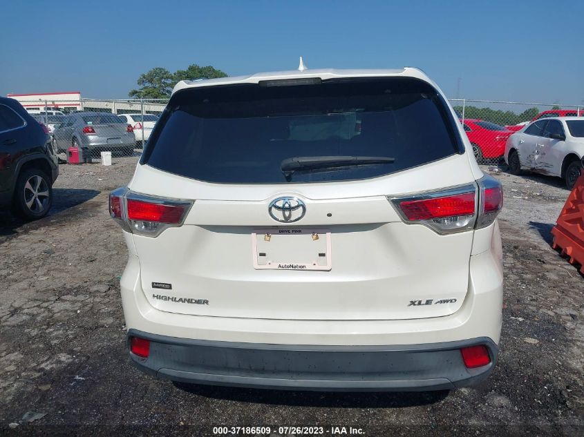 2016 TOYOTA HIGHLANDER XLE - 5TDJKRFH8GS354131
