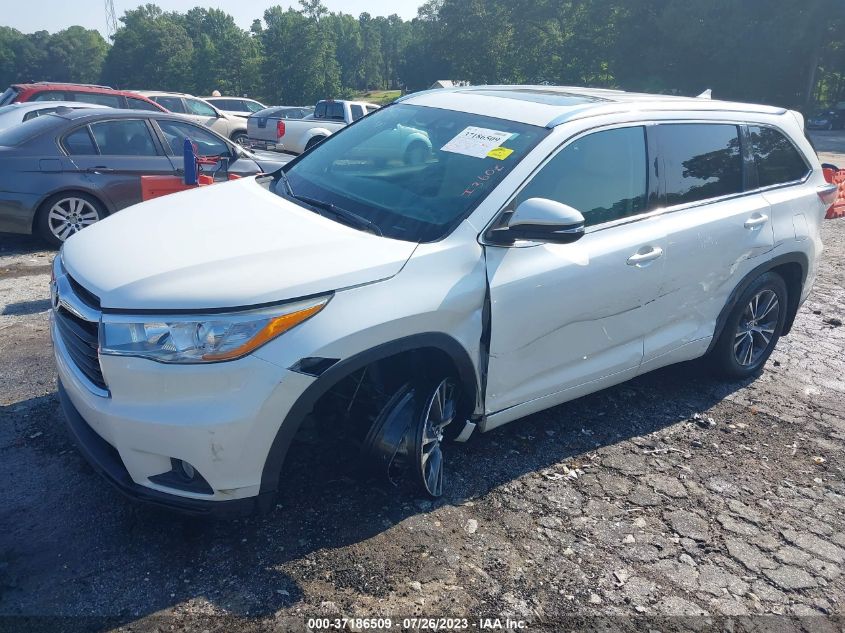 2016 TOYOTA HIGHLANDER XLE - 5TDJKRFH8GS354131