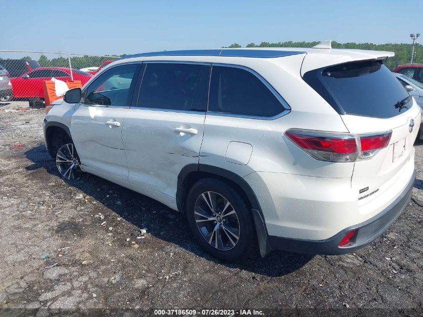 2016 TOYOTA HIGHLANDER XLE - 5TDJKRFH8GS354131