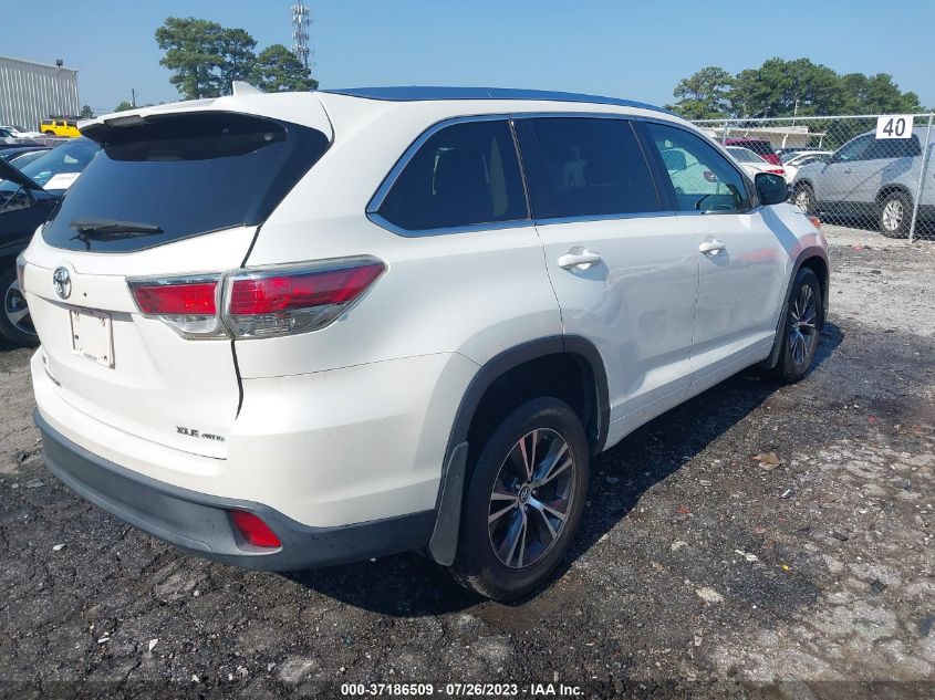 2016 TOYOTA HIGHLANDER XLE - 5TDJKRFH8GS354131
