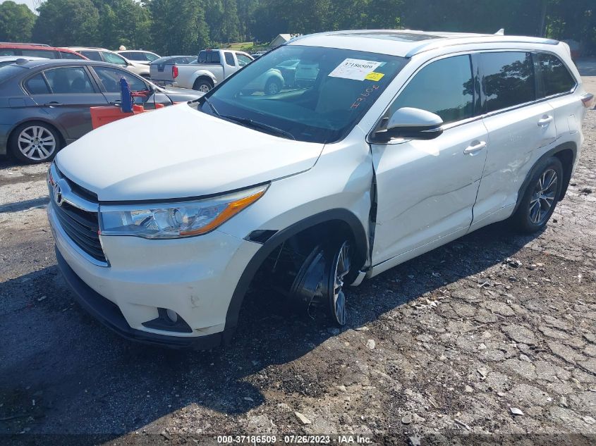 2016 TOYOTA HIGHLANDER XLE - 5TDJKRFH8GS354131