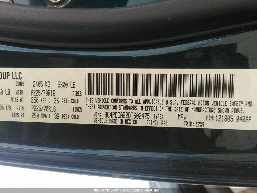 2013 DODGE JOURNEY SE - 3C4PDCAB2DT602475