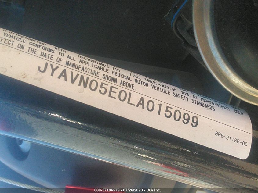 2020 YAMAHA XVS950 CU/CUC - JYAVN05E0LA015099