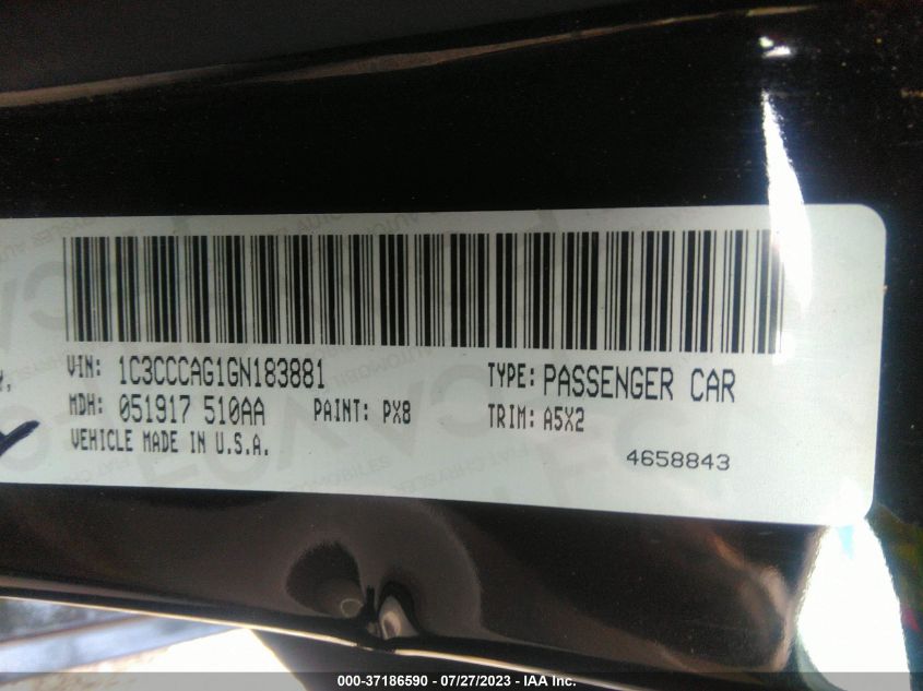 2016 CHRYSLER 200 LIMITED - 1C3CCCAG1GN183881