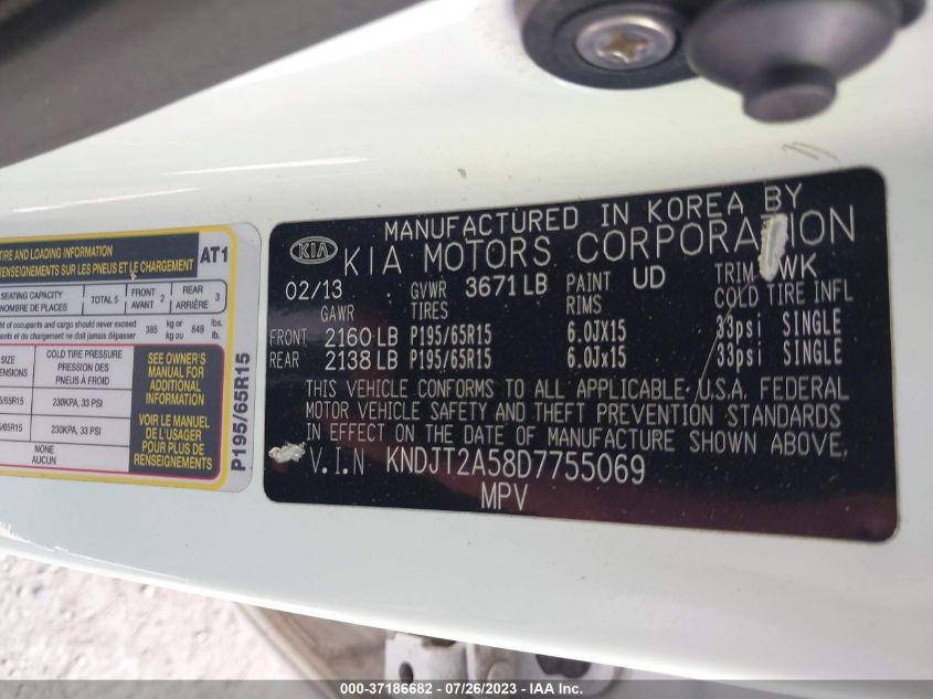 2013 KIA SOUL - KNDJT2A58D7755069