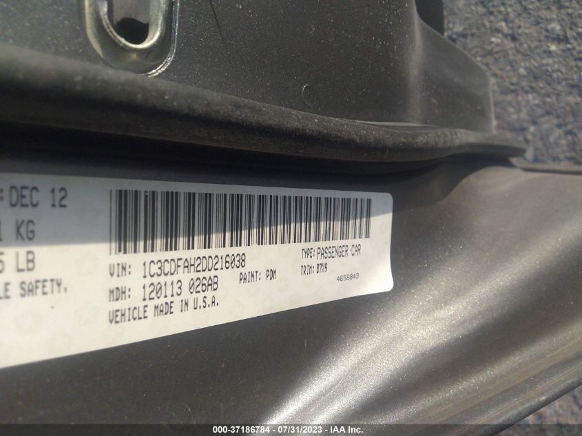2013 DODGE DART SE/AERO - 1C3CDFAH2DD216038