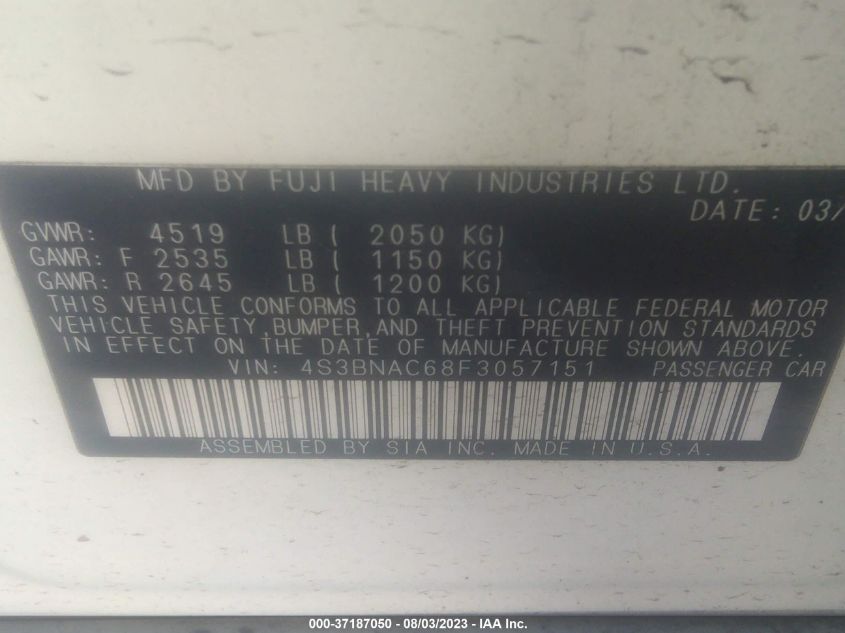 2015 SUBARU LEGACY 2.5I PREMIUM - 4S3BNAC68F3057151