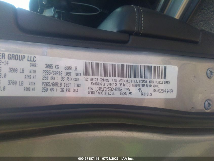 2014 JEEP GRAND CHEROKEE LIMITED - 1C4RJFBM5EC443158