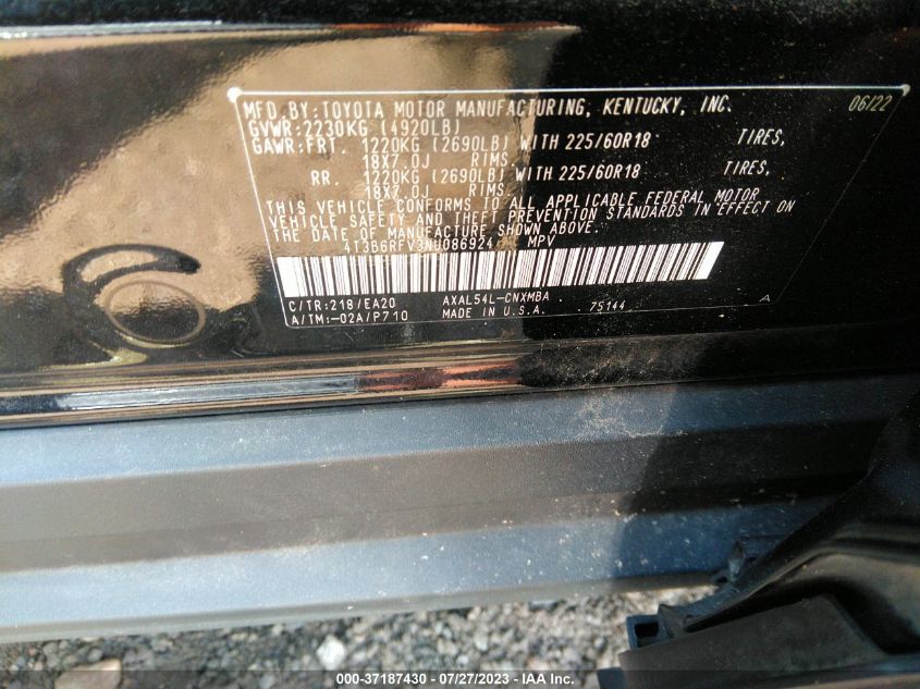 2022 TOYOTA RAV4 HYBRID XLE PREMIUM - 4T3B6RFV3NU086924