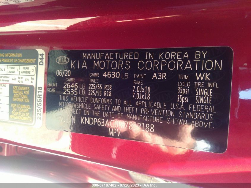 KNDP63AC0M7852188 Kia Sportage S 9