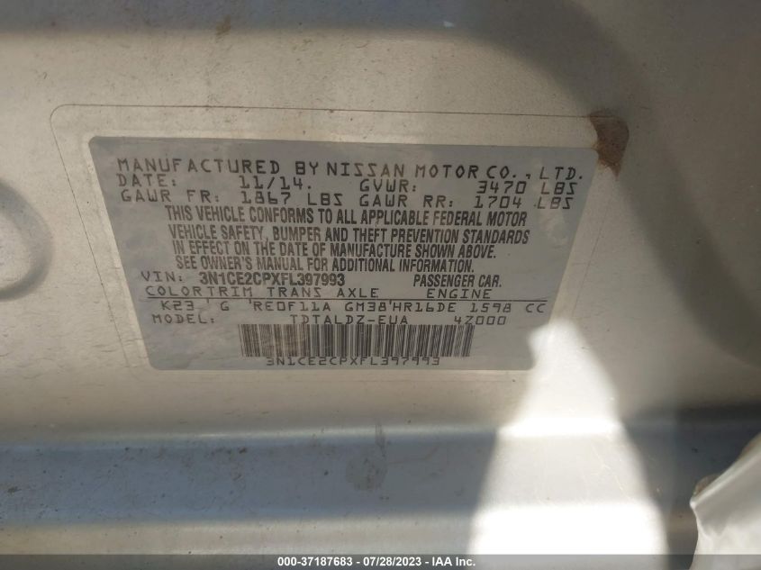 2015 NISSAN VERSA NOTE SV - 3N1CE2CPXFL397993