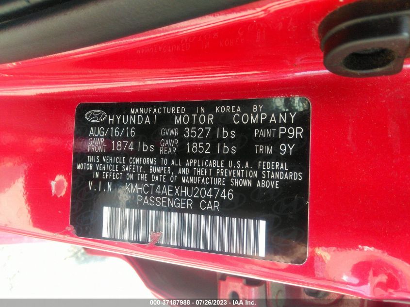 2017 HYUNDAI ACCENT SE - KMHCT4AEXHU204746