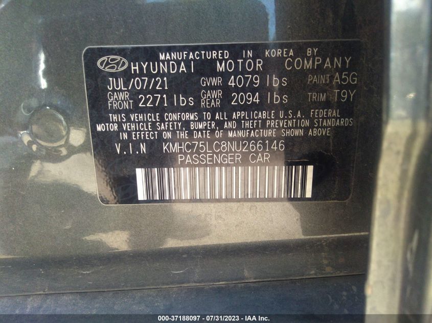 2022 HYUNDAI IONIQ HYBRID SE - KMHC75LC8NU266146