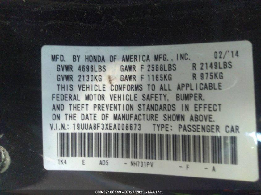 2014 ACURA TL SPECIAL EDITION - 19UUA8F3XEA008673