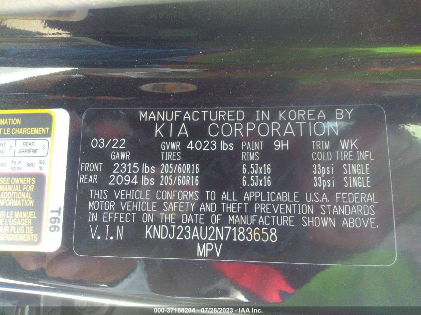 2022 KIA SOUL LX - KNDJ23AU2N7183658