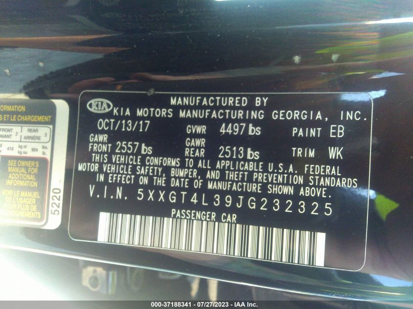 2018 KIA OPTIMA S - 5XXGT4L39JG232325