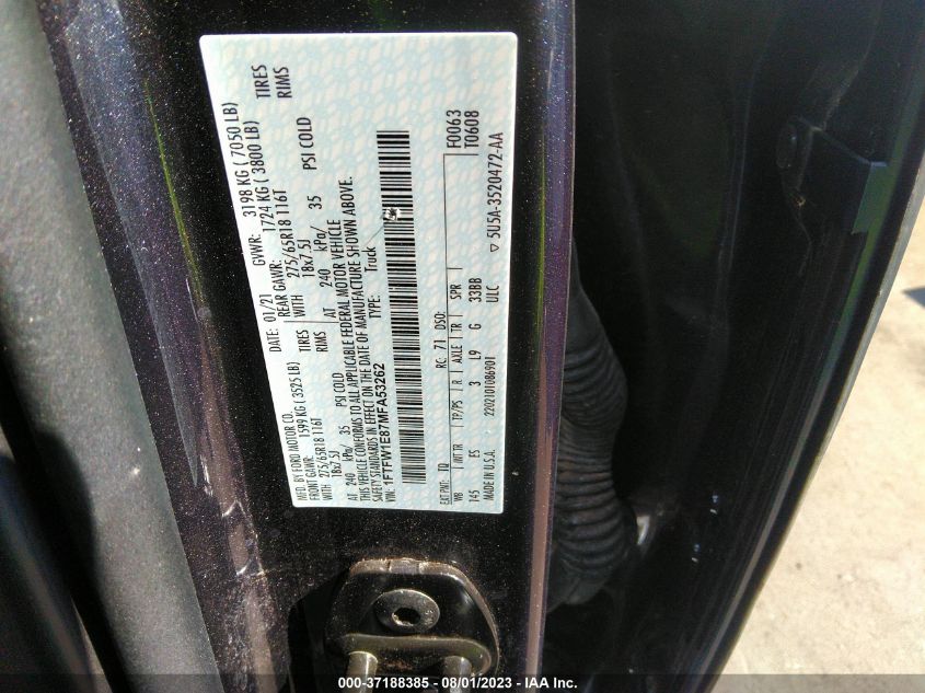 2021 FORD F-150 XL/XLT/LARIAT - 1FTFW1E87MFA53262