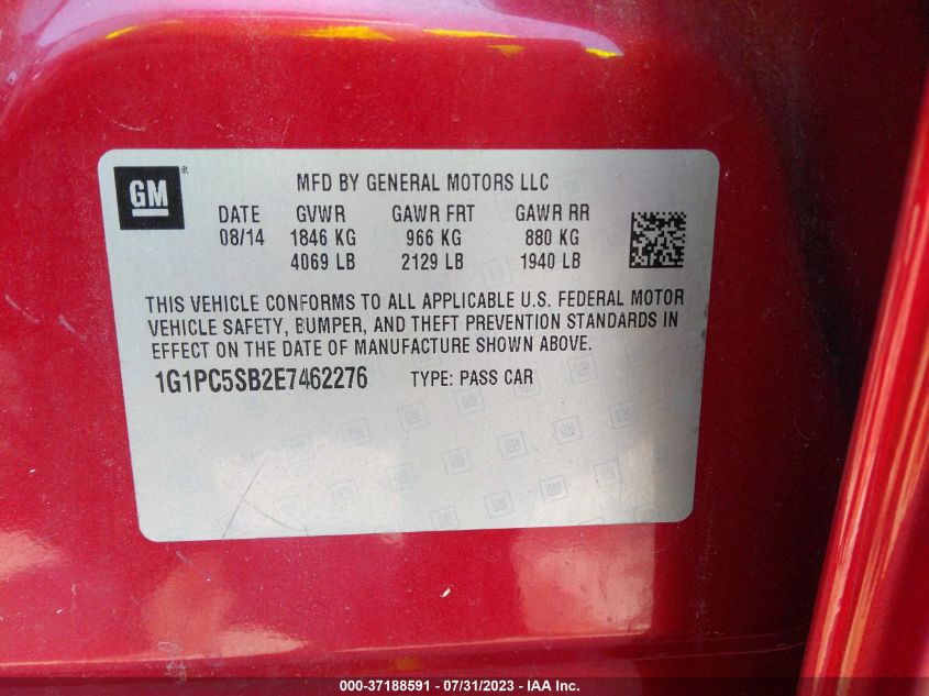 2014 CHEVROLET CRUZE 1LT - 1G1PC5SB2E7462276