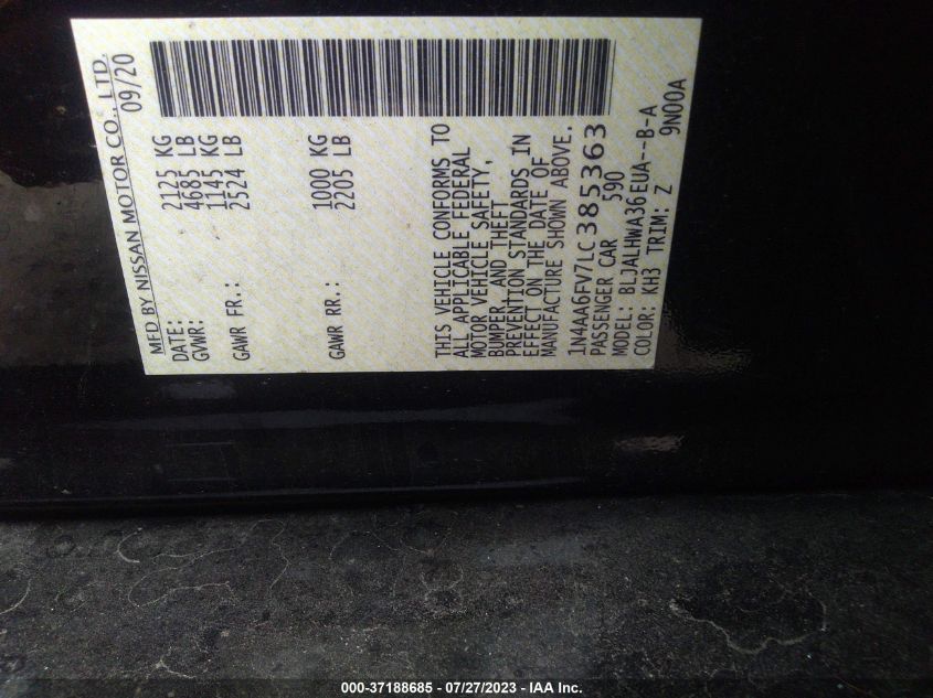 2020 NISSAN MAXIMA PLATINUM - 1N4AA6FV7LC385363