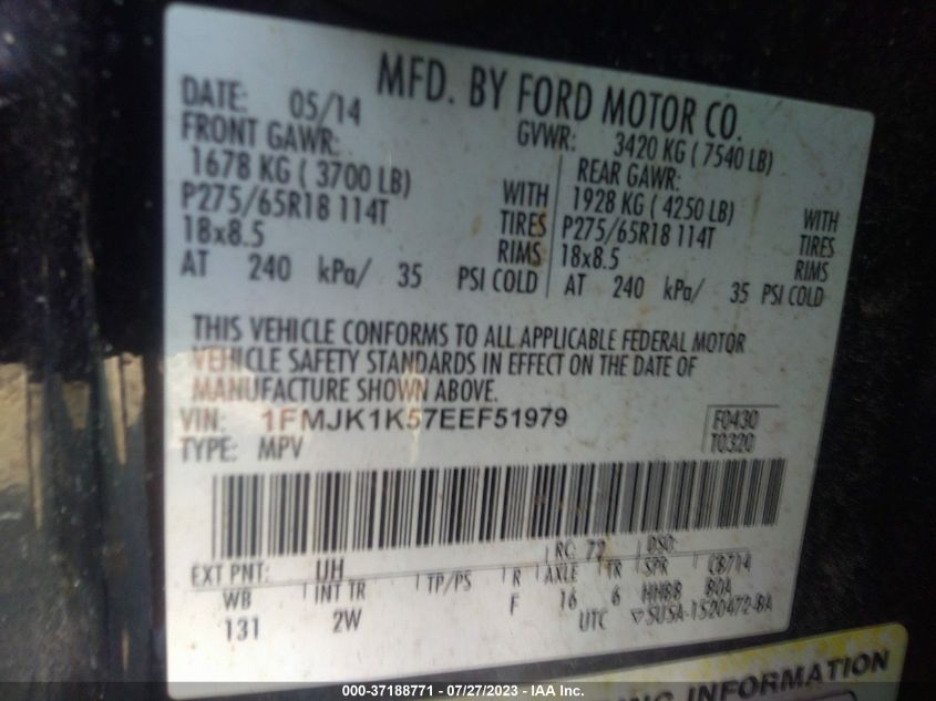 2014 FORD EXPEDITION EL LIMITED - 1FMJK1K57EEF51979