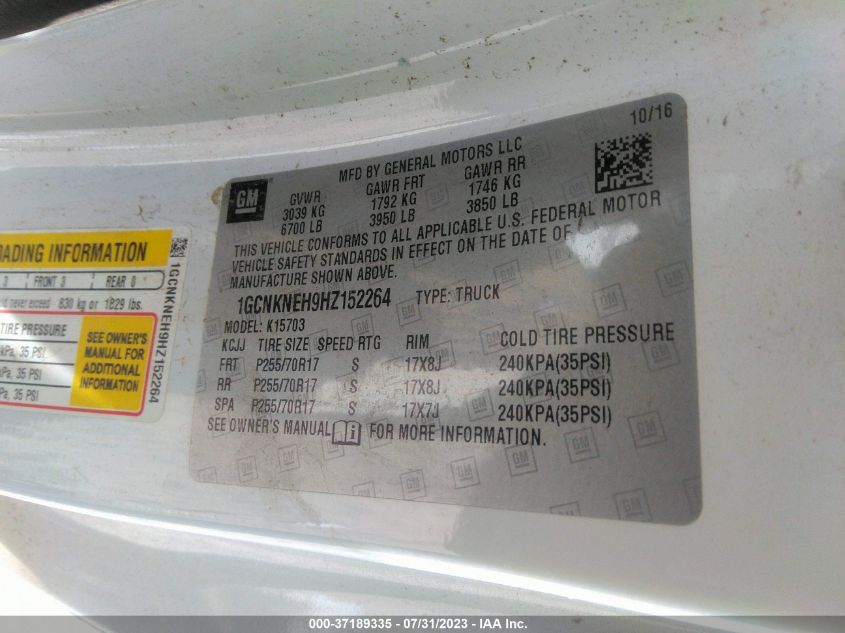 2017 CHEVROLET SILVERADO 1500 LS - 1GCNKNEH9HZ152264