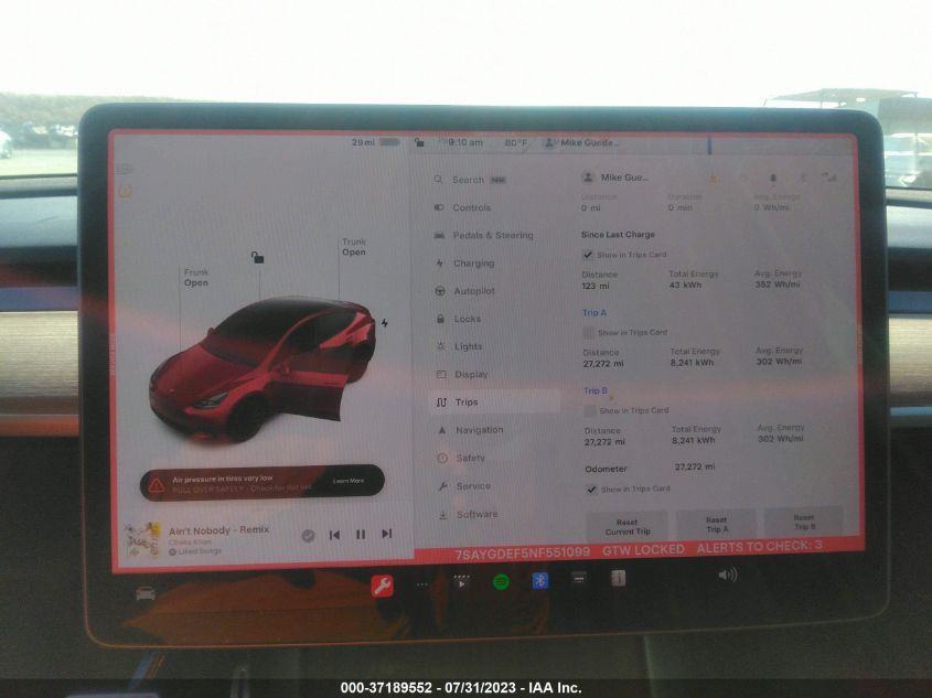 2022 TESLA MODEL Y - 7SAYGDEF5NF551099