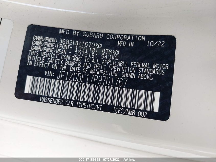 2023 SUBARU BRZ LIMITED - JF1ZDBE17P9701767