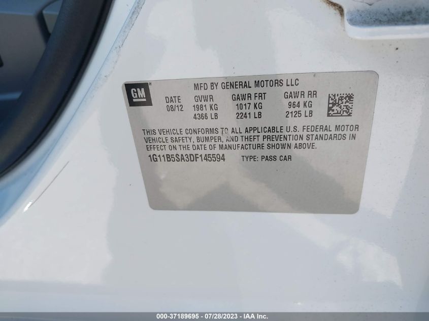 2013 CHEVROLET MALIBU LS - 1G11B5SA3DF145594