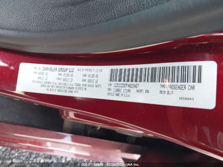 2015 CHRYSLER 200 C - 1C3CCCCB7FN622467