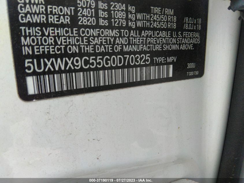 5UXWX9C55G0D70325 2016 BMW X3, photo no. 9