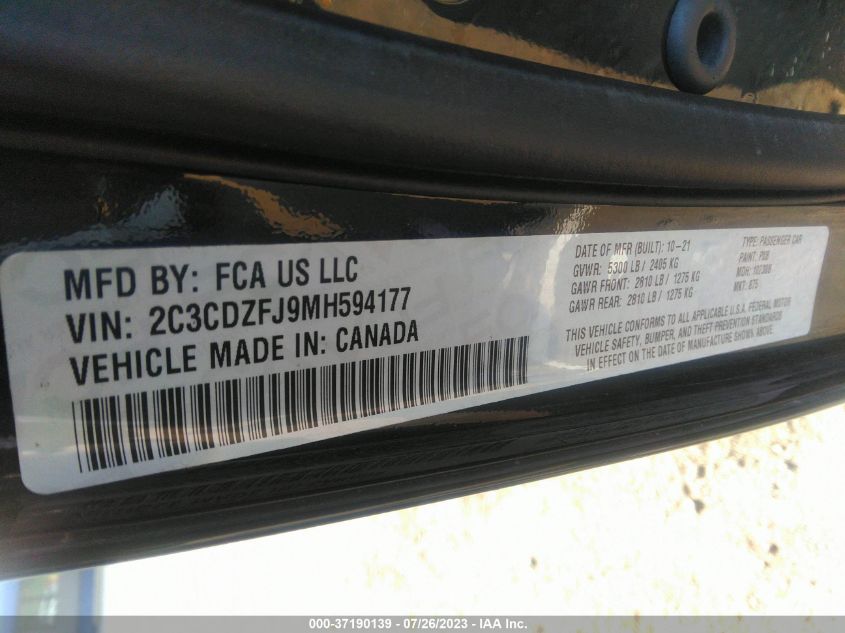 2021 DODGE CHALLENGER R/T SCAT PACK - 2C3CDZFJ9MH594177