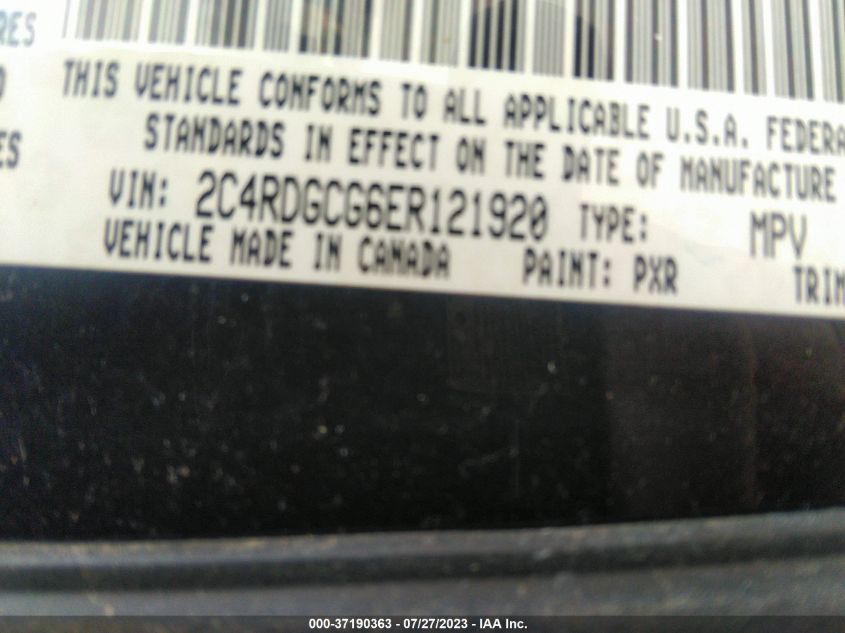 2014 DODGE GRAND CARAVAN SXT - 2C4RDGCG6ER121920