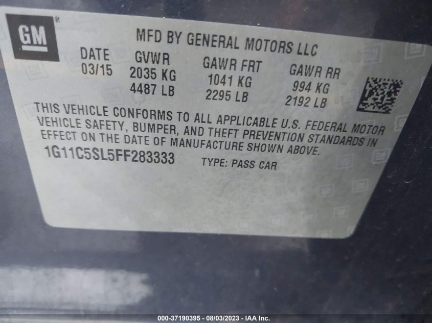 2015 CHEVROLET MALIBU LT - 1G11C5SL5FF283333