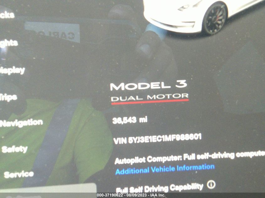 2021 TESLA MODEL 3 PERFORMANCE - 5YJ3E1EC1MF988601