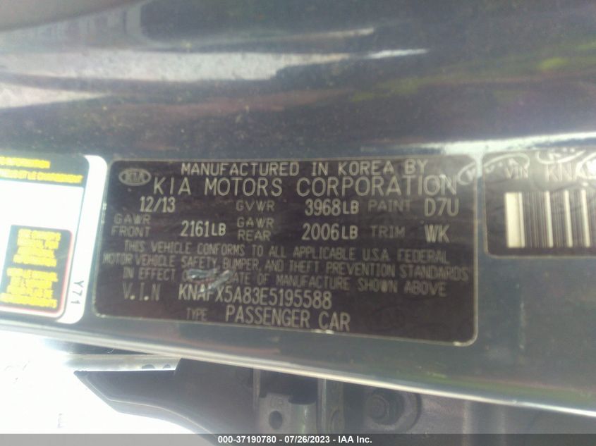 2014 KIA FORTE 5-DOOR EX - KNAFX5A83E5195588