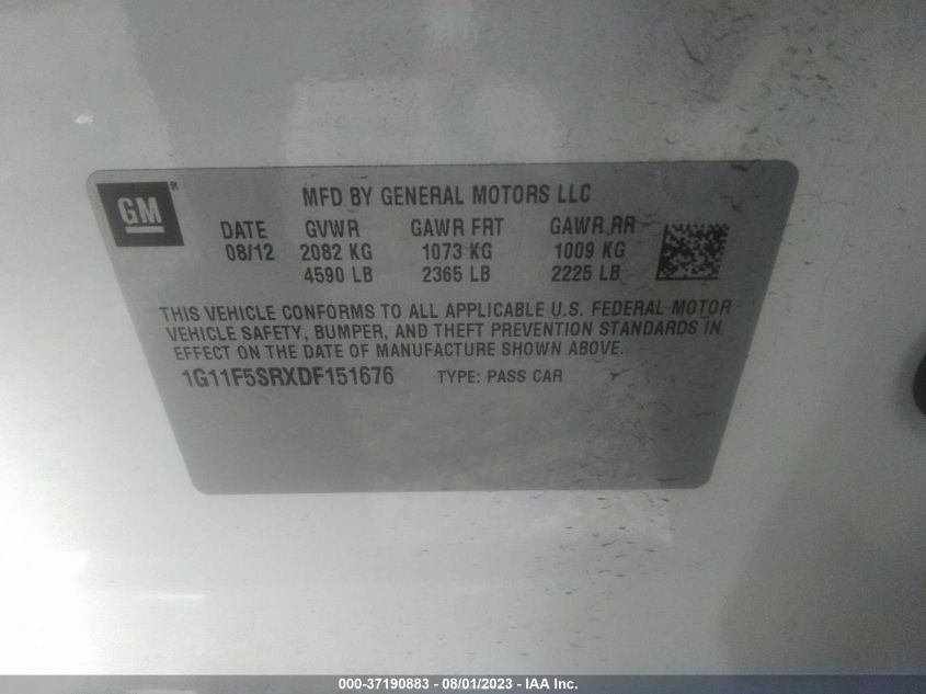 2013 CHEVROLET MALIBU ECO - 1G11F5SRXDF151676