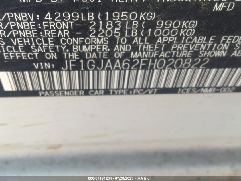 2015 SUBARU IMPREZA SEDAN - JF1GJAA62FH020822