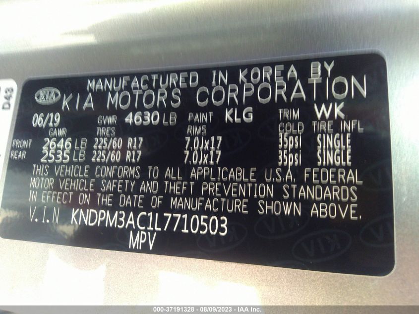 2020 KIA SPORTAGE LX - KNDPM3AC1L7710503