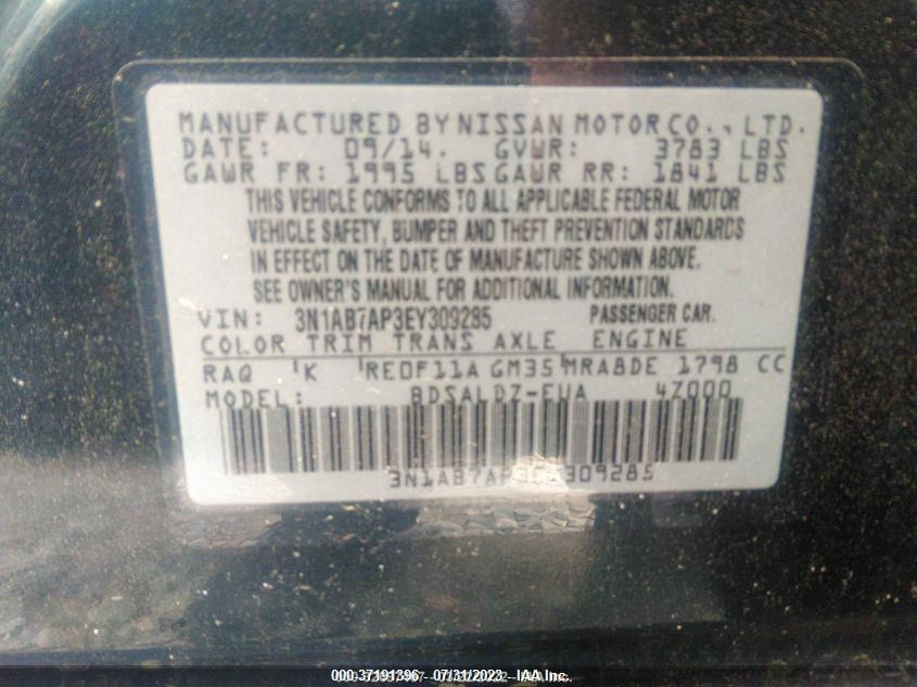 2014 NISSAN SENTRA SV - 3N1AB7AP3EY309285
