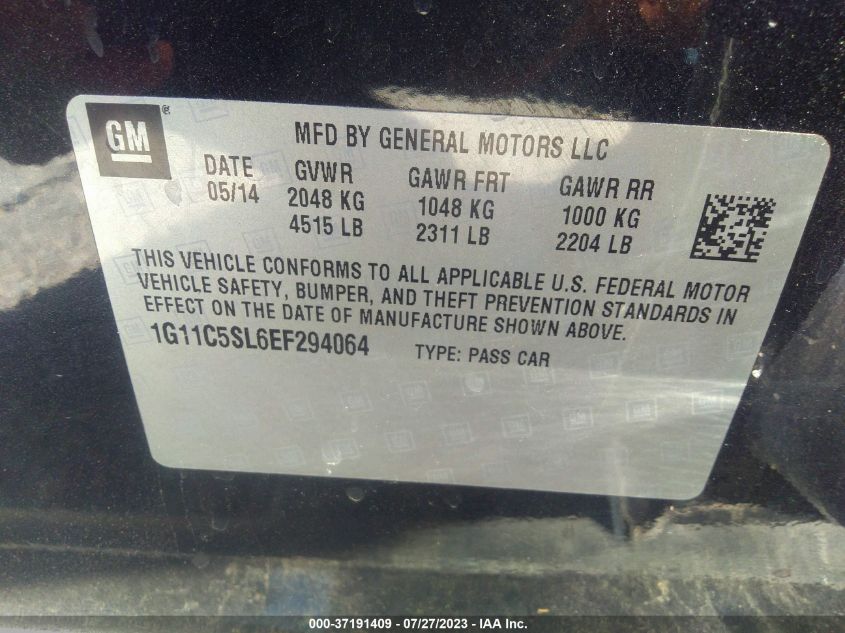 2014 CHEVROLET MALIBU LT - 1G11C5SL6EF294064