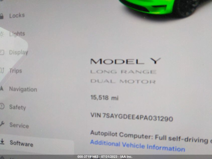 2023 TESLA MODEL Y - 7SAYGDEE4PA031290