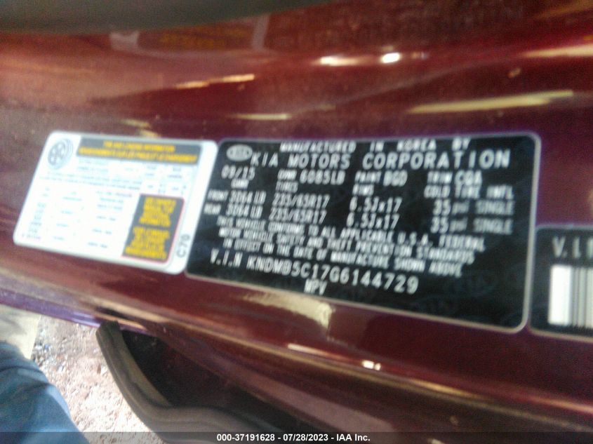 2016 KIA SEDONA LX - KNDMB5C17G6144729