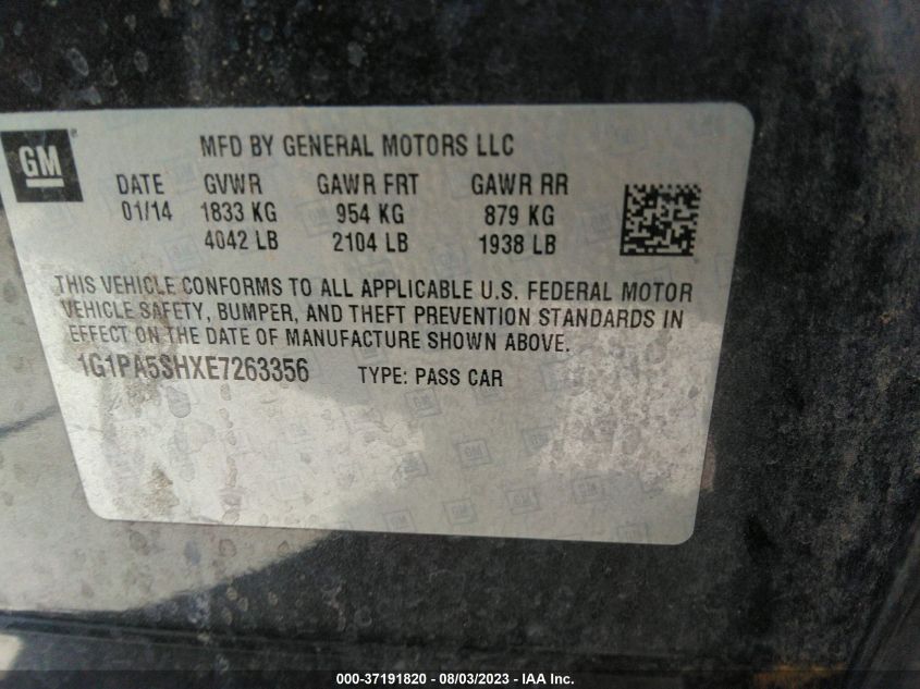2014 CHEVROLET CRUZE LS - 1G1PA5SHXE7263356